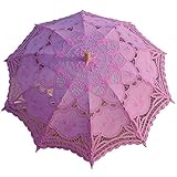 AEAOA Handmade Pink Lace Parasol Umbrella Wedding Bridal 30 Inch Adult Size