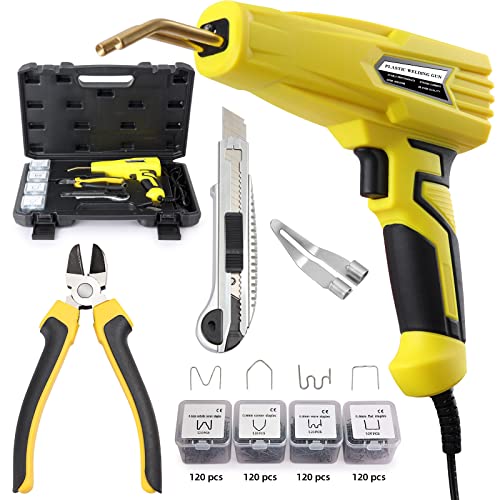 Rupse Machine à Souder en Plastique Portable 100W Pistolet à Souder Plastique Poste à Souder Portatif Agrafeuse à Chaud pour PVC de Machine de Soudage pour Pare-chocs de Voiture, Prise EU