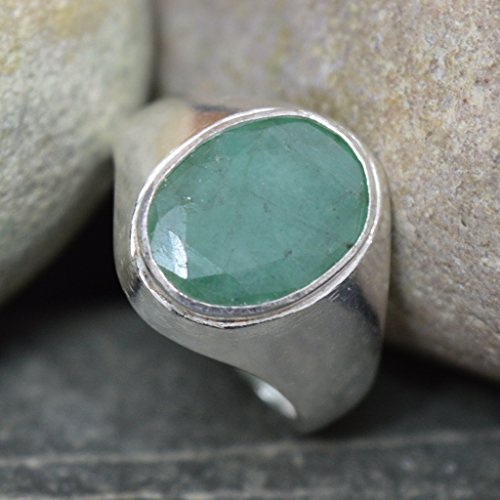 Anello da uomo con gemma di smeraldo naturale da 5...