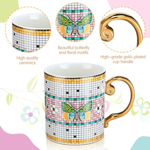 Set de 2 tazas de café de cerámica con diseño butterfly miniatura 3