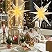 21 Inches White Large Moravian Stars Lights Warm White Hanging Outdoor Christmas Light LED Hanging Star Lights 3D Christmas Tree Topper Star for Holiday Wedding Porch Decor