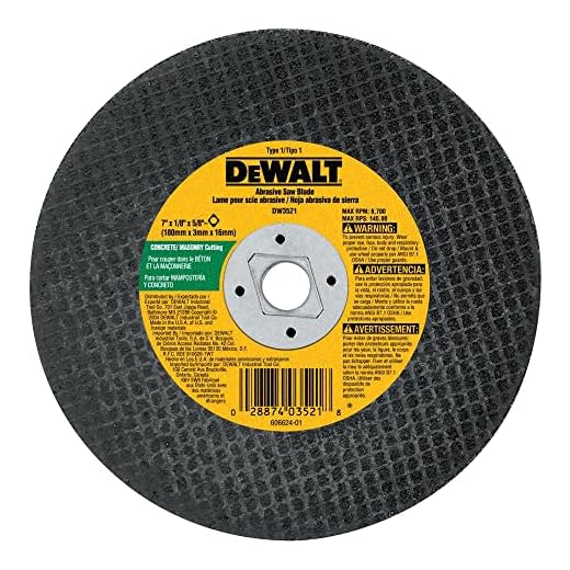 DEWALT DW3521 7-Inch X 1/8-Inch Masonry Abrasive Blade, Black