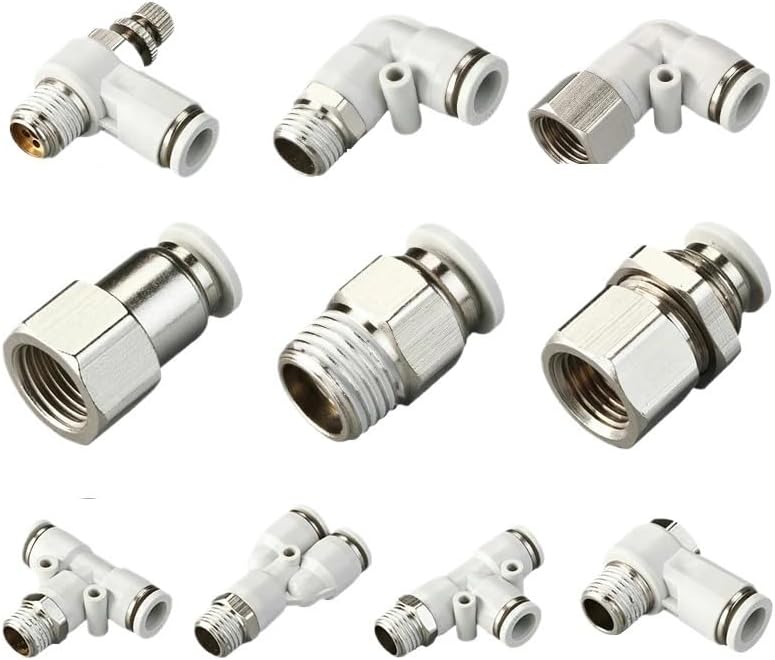 Pneumatic Fitting Pipe Connectors Hose Fittings 1/4 1/2 6mm 8mm(12-02 (12mm-1l4),PCF)