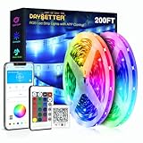 DAYBETTER Led Strip Lights 200 ft (2 Rolls of 100 ft) Ultra Long Smart Light Strips with App Voice Control Remote, RGB Music Sync Color Changing Lights for Bedroom, Kitchen, Party,Home Decoration