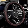 LABBYWAY Microfiber Leather Auto Car Steering Wheel Cover,Universal Fit 15 Inch Anti-Slip Wheel Protector (Black)
