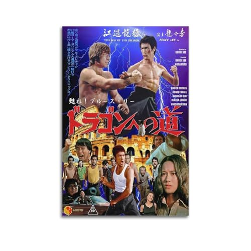 KSOXDAITIP Póster decorativo de la película Bruce Lee Raptors cruzando el río, lienzo decorativo para pared e impresión artística moderna para dormitorio familiar, 20 x 30 cm
