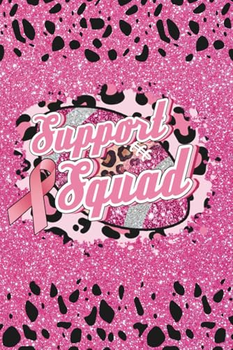 Pink and Black Breast Cancer Support Squad: Blank 120 Page Lined Journal/Notebook/Poetry/Lyric Book
