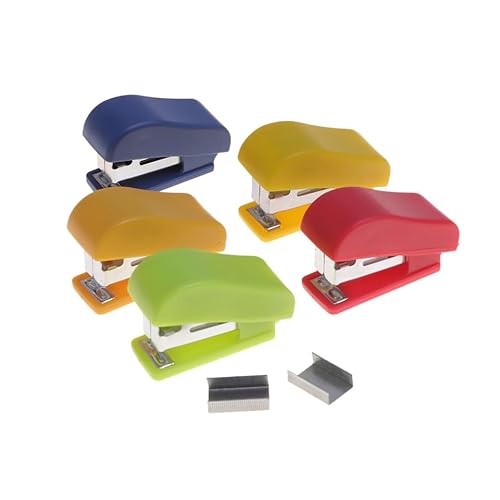 GRIRIW 10 PCS Mini Stapler Portable Small Hand Held Tiny Desk Staplers for Office and School Supplies
