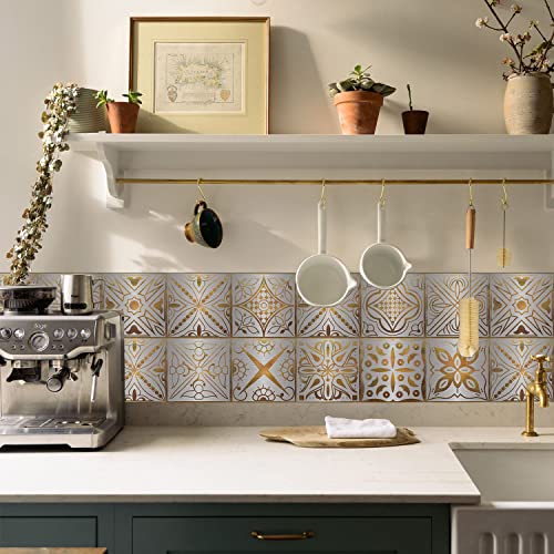 Tile Decoration Stickers For Walls 10-Sheets, 7.87X7.87In Removable Wall Stickers Peel And Stick Brushed Silver Self-Adhesive Paper,Waterproof Stickers For Kitchen Backsplash And Furniture Decor #TOP3