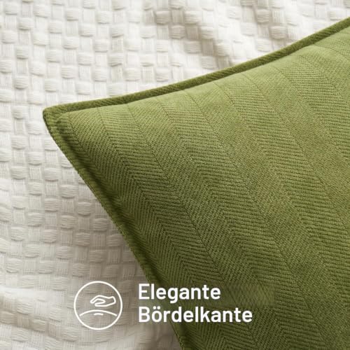 MIULEE 2er Kissenbezug 60x60 Grün Chenille Kissenhülle zierkissen – Ansicht 2