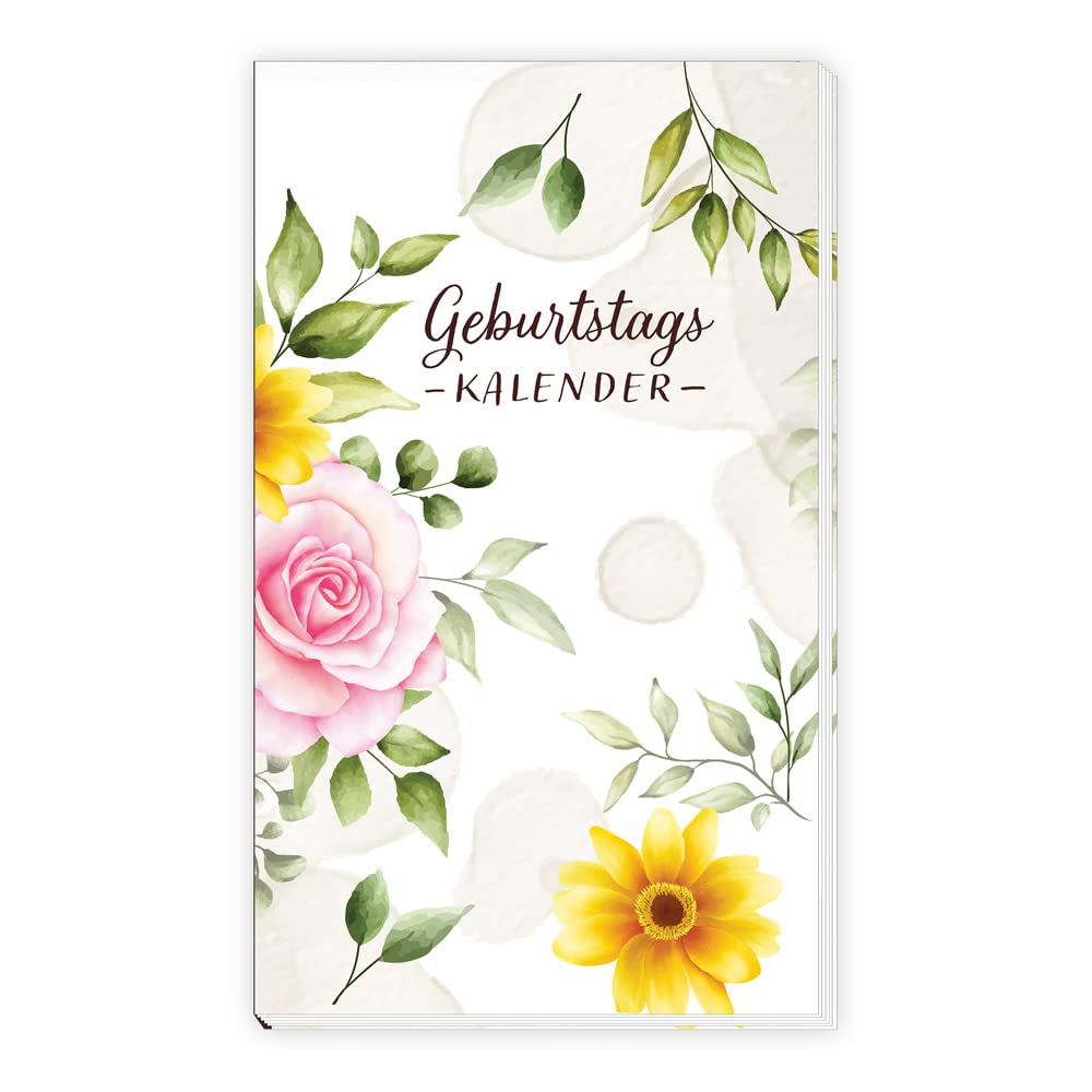 TRÖTSCH - Taschenkalender Geburtstagskalender Blumen | Jahresunabhängiges Geburtstagskalenderbuch | Eintragebuch Geburtstagsplaner | Immerwährend