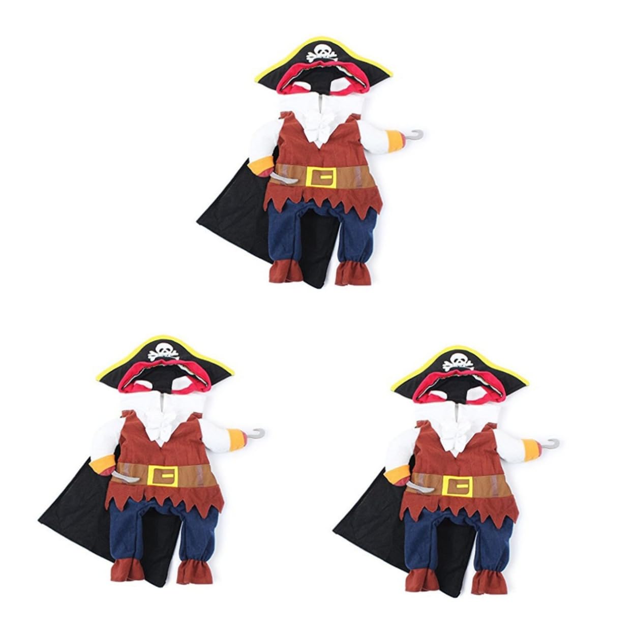 POPETPOP 3piezas Disfraz De Pirata para Mascotas Traje De Ropa para Perros y Gatos para Fiestas y Eventos Incluye Sombrero para Halloween y Ocasiones Especiales