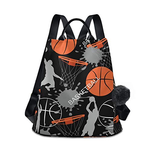 Mochila de baloncesto con dibujos animados  impermeable  para mujer  antirrobo  clásica