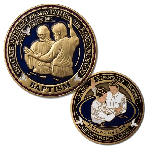 Medallón conmemorativo bautismo 1.75 pulg Zinc miniatura 1