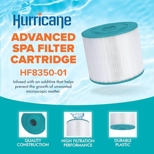 Hurricane Filters HF8350-01 Advanced Spa Filter Cartridge - Replacement for Pleatco PVT50W, Unicel C-8350, Filbur FC-3053, Vita Spa
