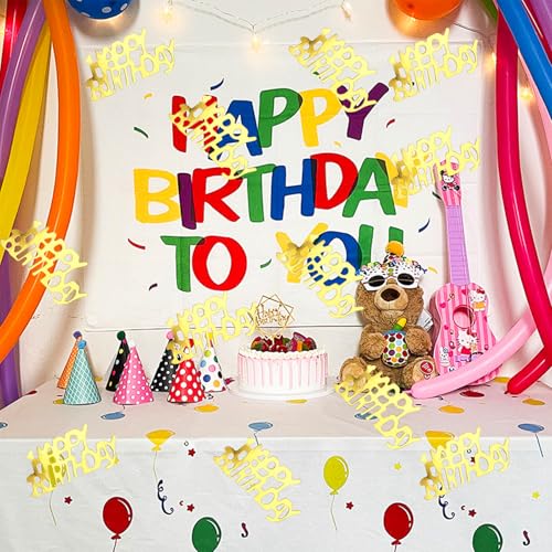 Image of Happy Birthday Gold Confetti for Table - Party Decoration Supplies, Perfect for Sprinkling Scatter and Table Decorations