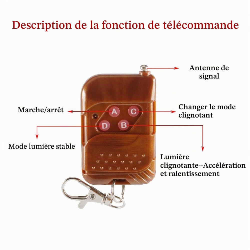 4x4 LED 4 en 1 Stroboscopique Avertissement DC12V Urgence Clignotant Balise Lampe Sans Fil À Distance Stroboscope Lumière Urgence Lumière Externe Pour Camion Remorque (Blanc Ambre)