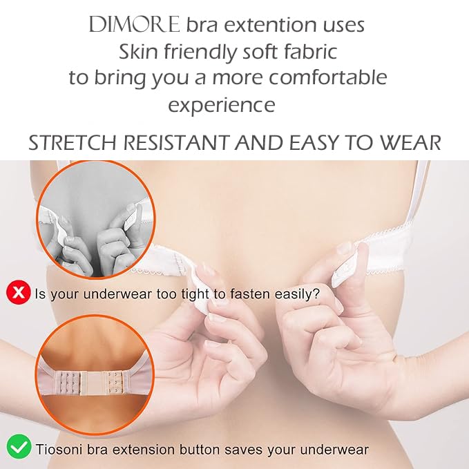 DClub Bra Extender Stretchy Soft and Comfortable Bra Strap Extender for Women in Pregnency or Weight gain. (BLACK, 4 PIECES (3X3 HOOK)) - Image 5 thumbnail