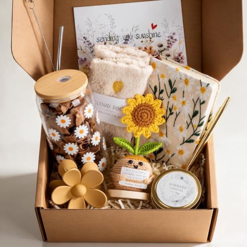 Birthday Gifts for Women, Self Care Gifts Baskets for Women Teen Gifts, Sending Sunshine Sunflower Care Package for Girls, Friendship, Her, Mom, Sister, Best Friend, Coworker - Image 2