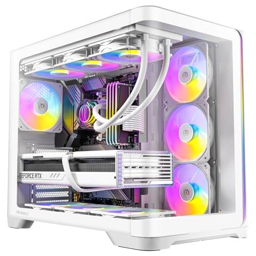 Antec C5 Curve ARGB, 4 ventilateurs ARGB PWM de 120 mm inclus, jusqu'à 10 ventilateurs simultanément, port de type C 3.2 Gen 2, panneaux avant et latéraux en verre trempé incurvé, support de radiateur
