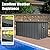 Domi Deck Box 100 Gallon Outdoor Storage Box, Large Metal Storage Cabinet Waterproof Lockable Container for Patio Furniture Cushions Garden Tools Pool-Supplies, Dark Grey