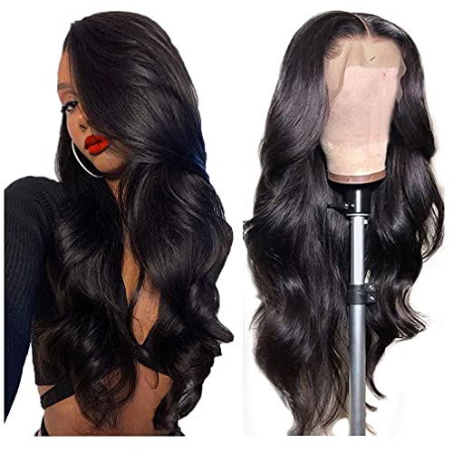 CHEETAHBEAUTY 13x4 HD Transparent Lace Front Human Hair Wigs 9A Grade 150% Density Brazilian Body Wave Lace Frontal Wigs with Baby Hair Pre Plucked Natural Hairline Wigs for Women (20inch)