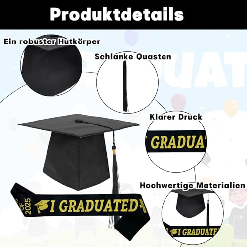 BDBFPAN Graduation Hat Unisex, Verstellbar Abschluss Hut Absolventenhut Abschluss Geschenk Abschlussfeiern An Hochschulen Und Universitäten Einfaches Und Stilvolles Abschlussaccessoire