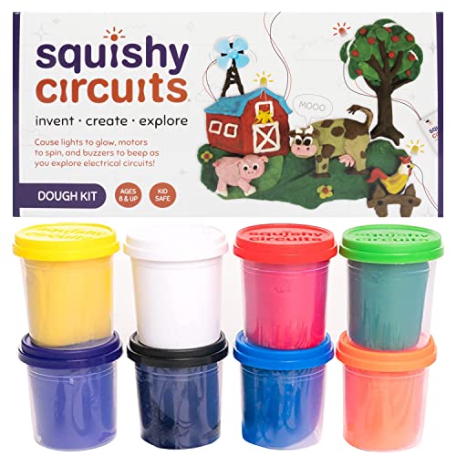 Squishy Circuits Kit Electric Circuit for Kids 8-12 â€“ Beginner Circuit Kit w/ Conductive Dough â€“ Electronic Kit for Kids to Make Creations Light Up (8+) (Dough Kit)