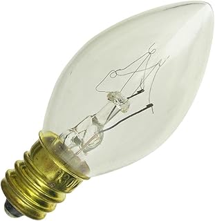 IP INDUSTRIAL PERFORMANCE Decorative 10C7/CL 230V, 10 Watt, E12 Base, Clear Light Bulb â€¦ (1 Pack)