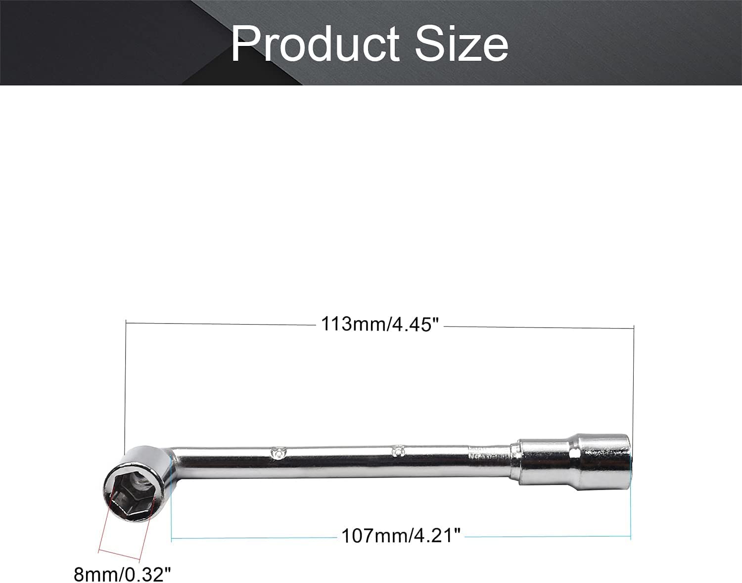 L-förmiger Steckschlüsselsatz L-förmiger Schraubenschlüsselsatz, Gesamtlänge 146 mm Stahl mit hohem Kohlenstoffgehalt, verzinkter Stahl, perforiert, Halterung für Doppelkopf-Bits für Doppelkopfgehäuse