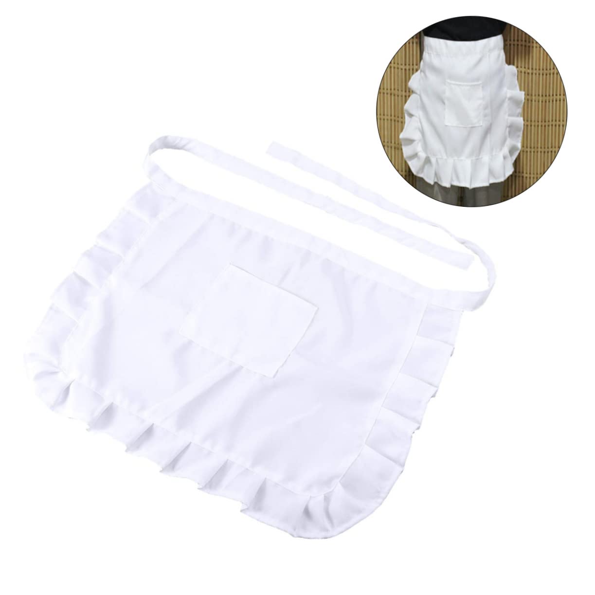 OUNONA 12piezas Delantal Corto De Cintura Para Mujer Con Encaje y Bolsillo Delantal De Cocina Práctico Para Eventos y Servicio