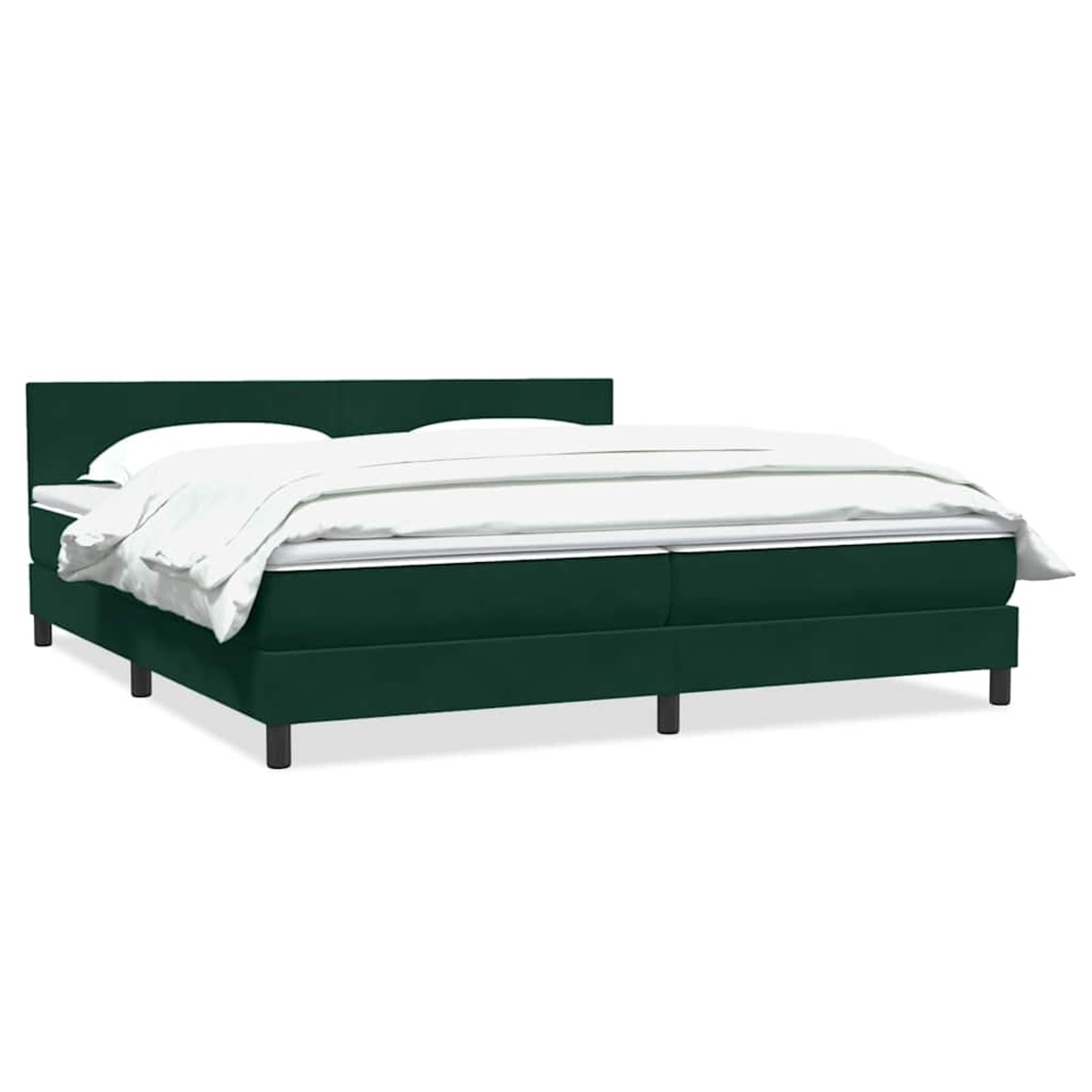 ATOMSTACK MAKER Letto a molle, 180 x 220 cm, colore verde scuro, design in velluto con testiera regolabile in altezza, materasso a molle insacchettate e topper traspirante, con rete a doghe e 2