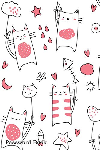 Password Book: Include Alphabetical Index With Cute Baby Cat Seamless Pattern