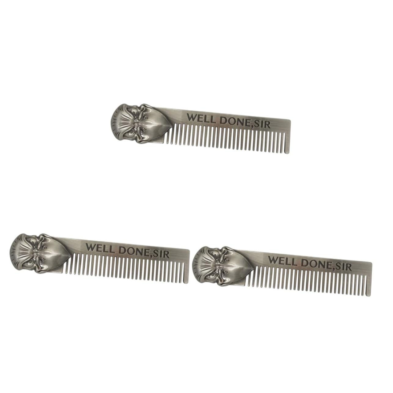 Didiseaon 3 Piezas peine para barba cuidado personal hair care haircare herramienta peine de pelo de metal s anticaspa modelado modelo pequeño fino hombre Acero inoxidable