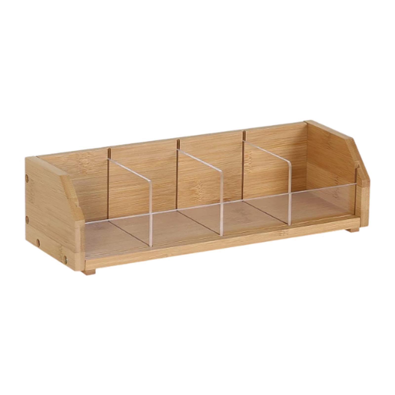 ATORSE Bamboo Tea Bag Organizer Practical Storage Holder for Cabinet Kitchen Office 1 Layer-image-49