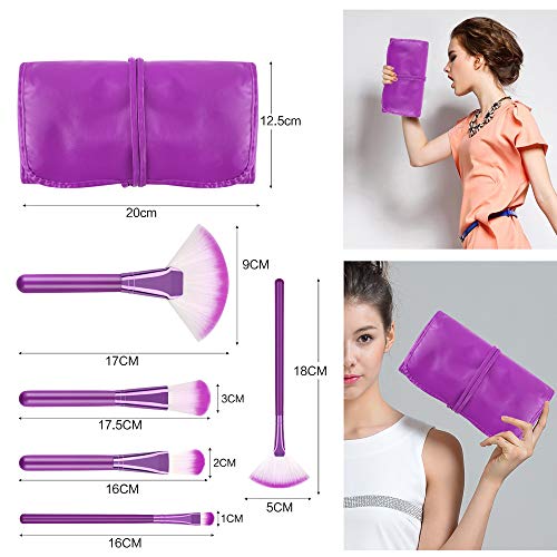 Makeup Brushes Set, Beautiful Purple Make Up Brushes Essential Beauty Tool Kits for Face Powder Cream Liquid Cosmetics Eyeshadow Blending