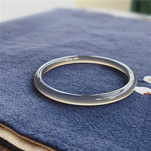 Agate calcédoine gris jonc mince cadeau idéal femme 58mm-59mm