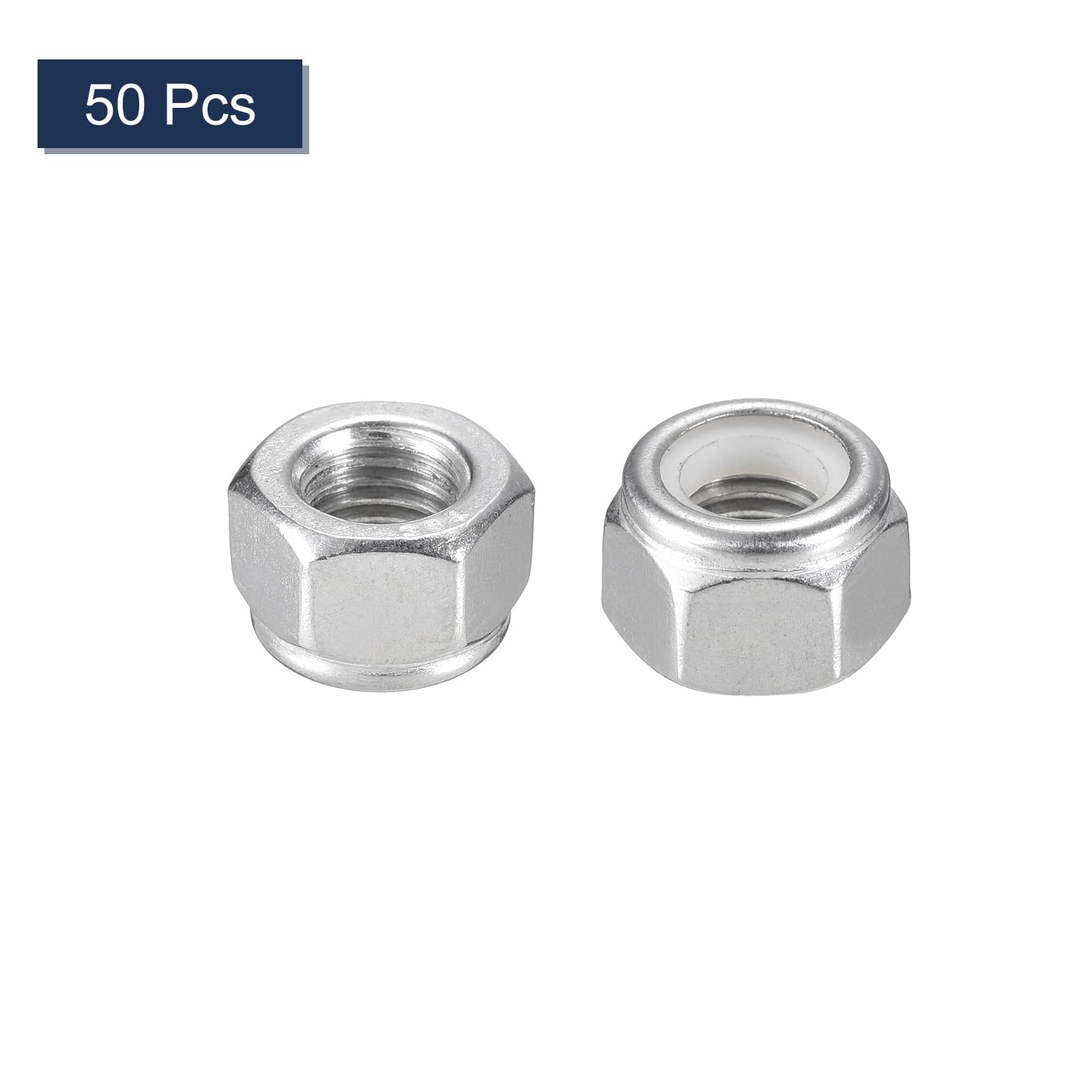 TA-VIGOR 50Pcs 5/16"-24 Nylon Hex Lock Nuts, 304 Stainless Steel Nylon Insert Self-locking Nuts - Image 3