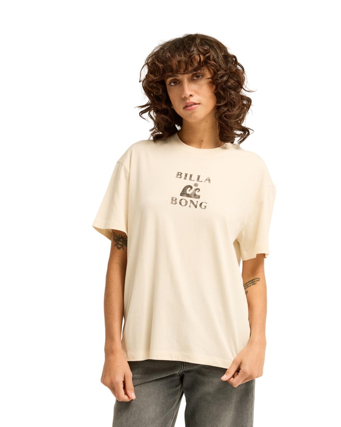 Billabong Women's Blanc T-Shirt Surfing In Town
