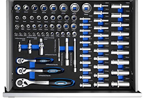 Bensontools Werkzeugwagen gefüllt mit Werkzeug Werkstattwagen Werkzeugschrank Werkzeugkiste, für Heimbüro – Bild 3
