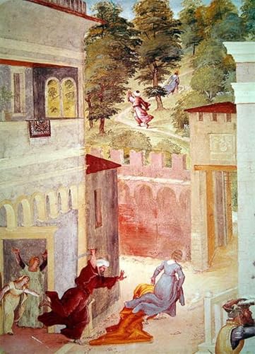 Pintura al óleo clásica de Santa Bárbara para decorar un dormitorio elegante