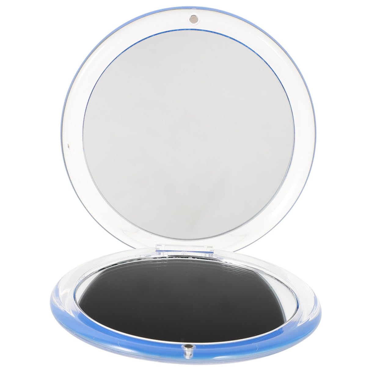 VICASKY 3 Pezzi Capovolgere Lo Specchio Cosmetico Vanità Schierato Ingrandimento Specchio Da Viaggio Pieghevole Piccolo Specchio Compatto Per Portatile Con Trucco Bagno Cerchio Resina Blu