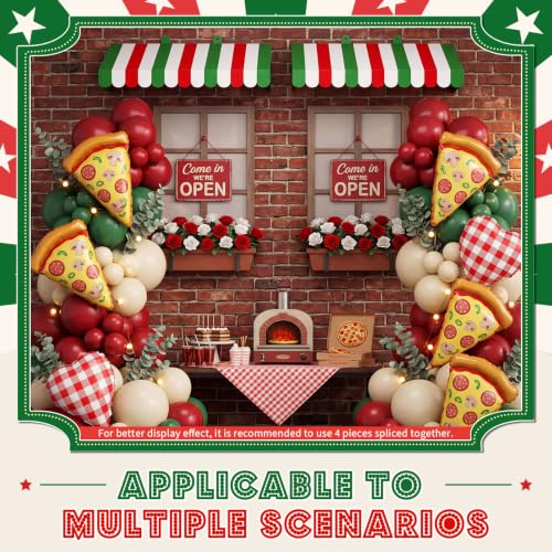 Image of Boao 4 Pcs 3D Cardboard Awning Decor,Italian Colors,Striped Style | Paper Awning, Circus Carnival Theme, For Bulletin Board, Lemonade Stand, Bakery & Ice Cream Truck, Wall Window Backdrop
