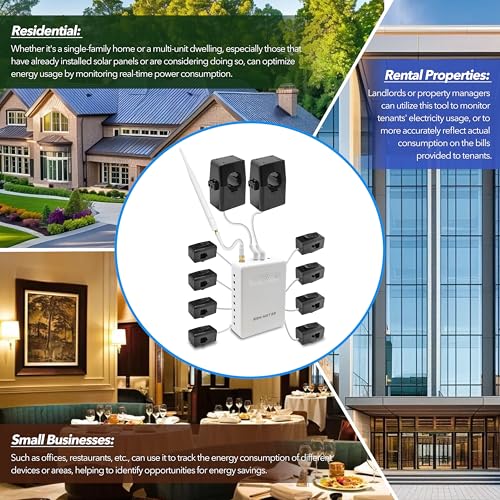 Image of Smart Home Energy Monitor with 8 50A Circuit Level Sensors, Measure Power Usage in Real-Time, History with App (8 50A Circuit Level Sensors) - Compatible with Home Assistant