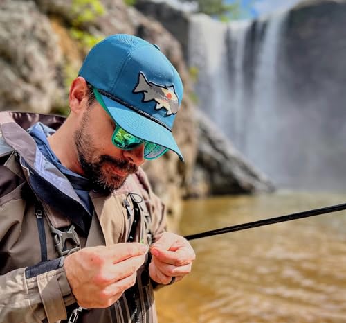 Image of Paramount Outdoors Sunset Trout Fishing Hat Mountain Fish Silhouette Performance Outdoor Hat with Comfort Snapback