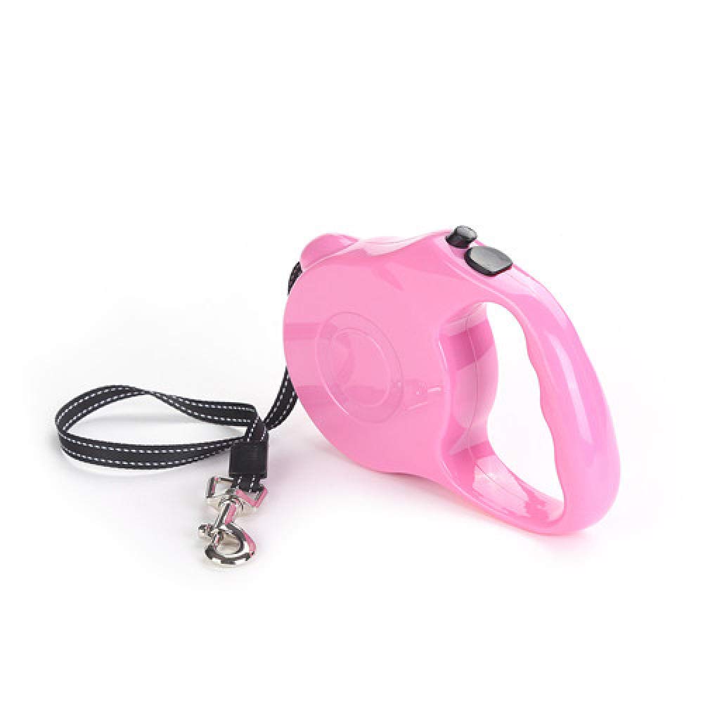 Automatyczna rozciągliwa smycz dla psa 5M Wytrzymała nylonowa Rozszerzana szczeniaka(Pink)