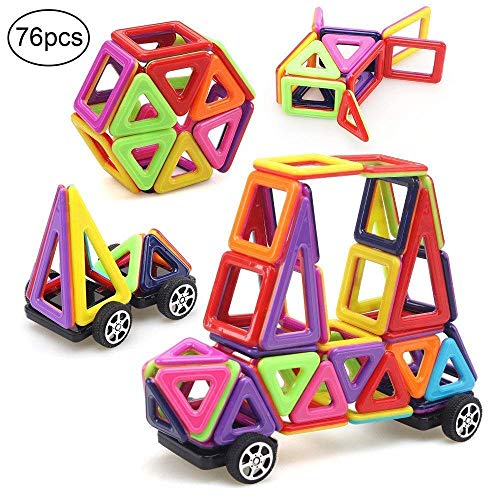 76 pièces Blocs de Construction de Carreaux magnétiques Ensemble de Jouets éducatifs pour Enfants, de Morcare Construction Ensembles de Construction (Mini Size)