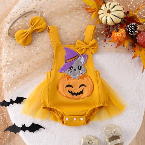 Disfraz de bebé para niña Thanksgiving Calabaza y Pavo sin mangas miniatura 2