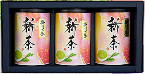 2025年産 新茶 ギフト 深蒸し 掛川茶 静岡茶 掛川の誉 100g×3缶セット ラッピング有り