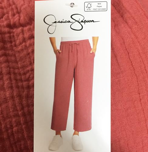 Jessica Simpson Women's Gauzy 100% Cotton Pull On Cropped Ankle Pants3